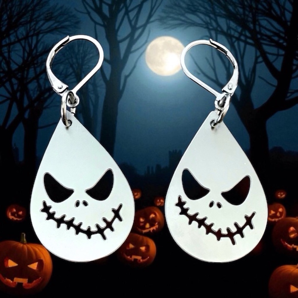 🆕 Skeleton Laser Cut Earrings Stainless Steel